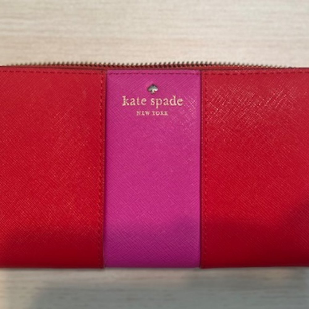 Kate Spade Pink/Red Large Continential Wallet